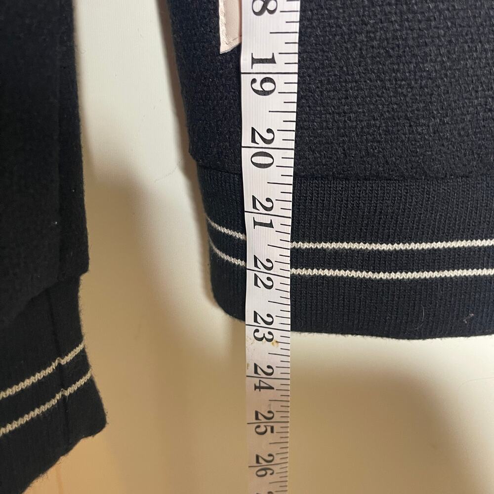 CELINE Black Jack Teddy Cream Leather-Trimmed Wool-Blend Varsity Jacket 46 US S - Picture 15 of 16